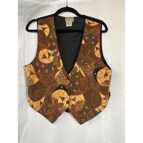 Magic Craft Vintage 90s Vest Size Small Beaded Fallish Vest - Picture 1 of 5